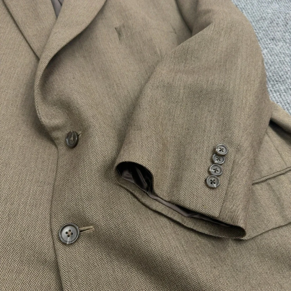 Jos A Bank Blazer Mens 54 Brown Silk Camelhair Herringbone Two Button Classic